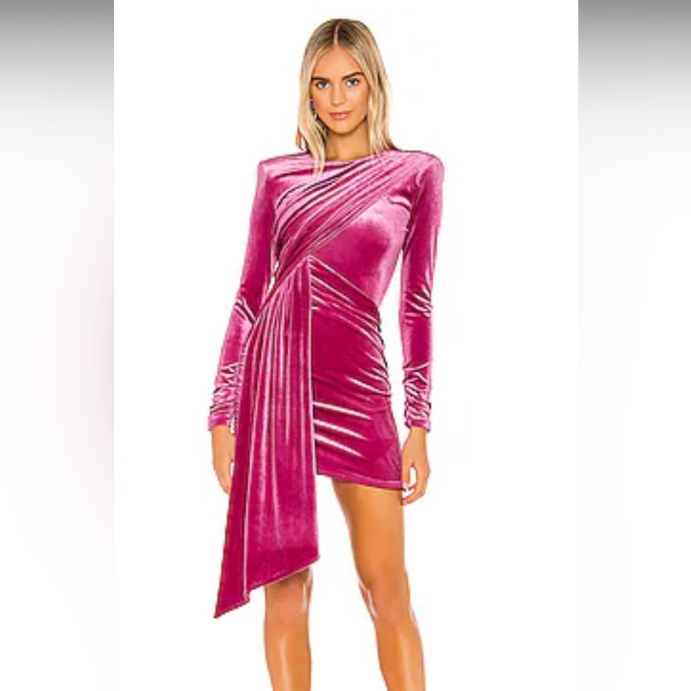 Michael Costello Hollie mini dress magenta size xxs!!